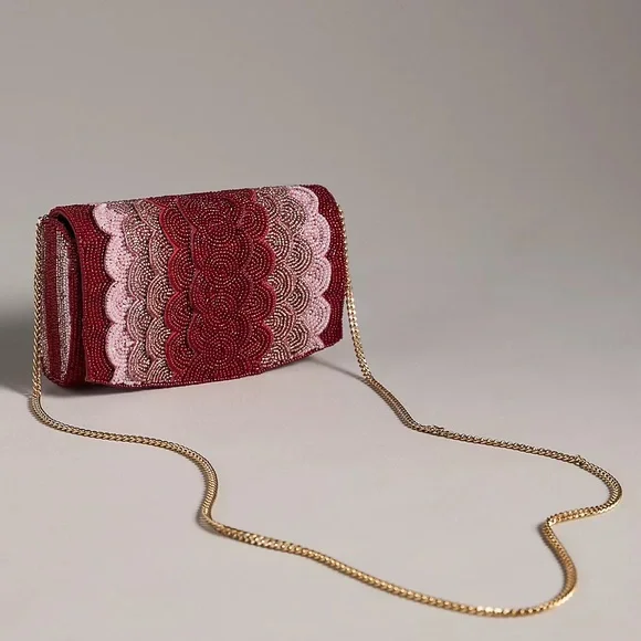 Anthropologie Beaded Petal Clutch - Picture 1 of 3